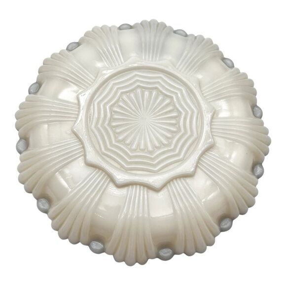 Vintage Plate Anchor Hocking Fire King Milk Glass Deviled Egg Dish 22K Gold Trim - Picture 8 of 11